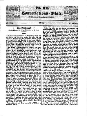 Regensburger Conversations-Blatt (Regensburger Tagblatt) Freitag 9. August 1867