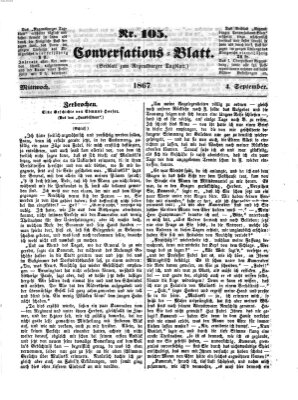 Regensburger Conversations-Blatt (Regensburger Tagblatt) Mittwoch 4. September 1867