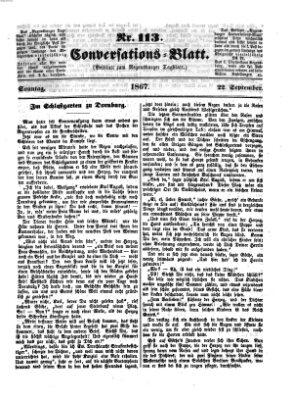 Regensburger Conversations-Blatt (Regensburger Tagblatt) Sonntag 22. September 1867