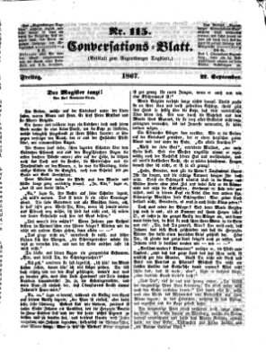 Regensburger Conversations-Blatt (Regensburger Tagblatt) Freitag 27. September 1867