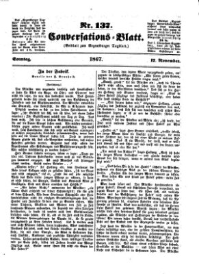 Regensburger Conversations-Blatt (Regensburger Tagblatt) Sonntag 17. November 1867