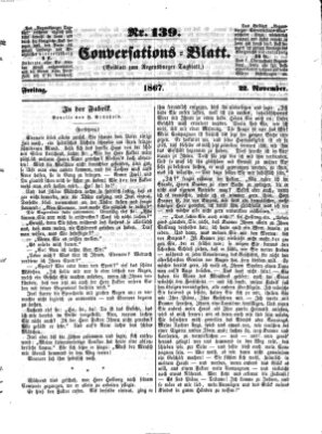 Regensburger Conversations-Blatt (Regensburger Tagblatt) Freitag 22. November 1867