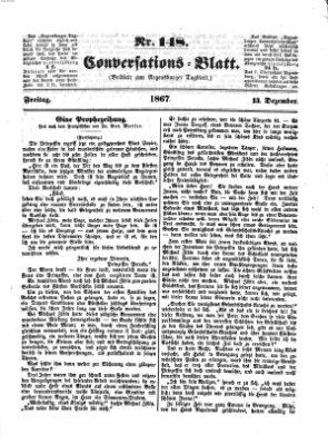 Regensburger Conversations-Blatt (Regensburger Tagblatt) Freitag 13. Dezember 1867