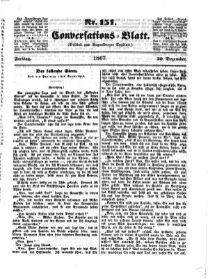 Regensburger Conversations-Blatt (Regensburger Tagblatt) Freitag 20. Dezember 1867