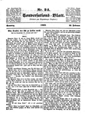 Regensburger Conversations-Blatt (Regensburger Tagblatt) Sonntag 23. Februar 1868