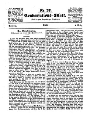 Regensburger Conversations-Blatt (Regensburger Tagblatt) Sonntag 1. März 1868