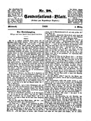 Regensburger Conversations-Blatt (Regensburger Tagblatt) Mittwoch 4. März 1868