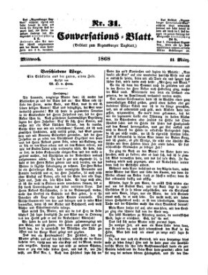 Regensburger Conversations-Blatt (Regensburger Tagblatt) Mittwoch 11. März 1868