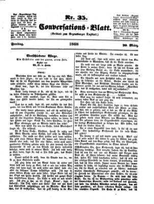 Regensburger Conversations-Blatt (Regensburger Tagblatt) Freitag 20. März 1868