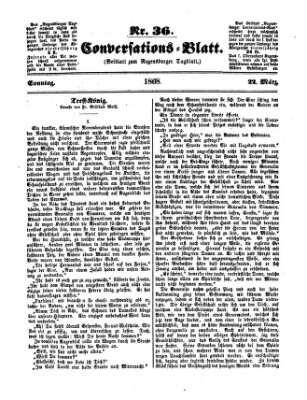 Regensburger Conversations-Blatt (Regensburger Tagblatt) Sonntag 22. März 1868