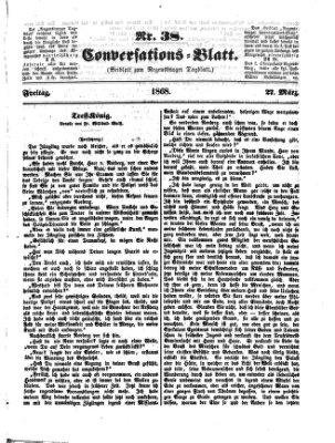 Regensburger Conversations-Blatt (Regensburger Tagblatt) Freitag 27. März 1868