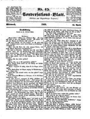 Regensburger Conversations-Blatt (Regensburger Tagblatt) Mittwoch 15. April 1868