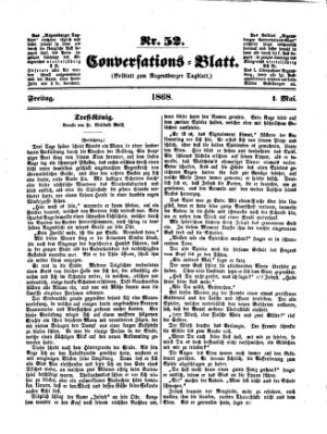 Regensburger Conversations-Blatt (Regensburger Tagblatt) Freitag 1. Mai 1868