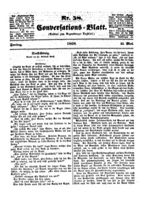 Regensburger Conversations-Blatt (Regensburger Tagblatt) Freitag 15. Mai 1868