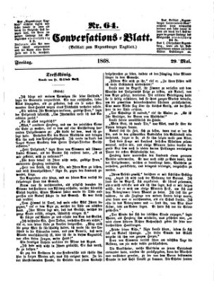 Regensburger Conversations-Blatt (Regensburger Tagblatt) Freitag 29. Mai 1868