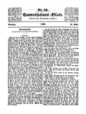 Regensburger Conversations-Blatt (Regensburger Tagblatt) Sonntag 14. Juni 1868