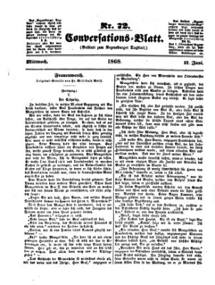 Regensburger Conversations-Blatt (Regensburger Tagblatt) Mittwoch 17. Juni 1868