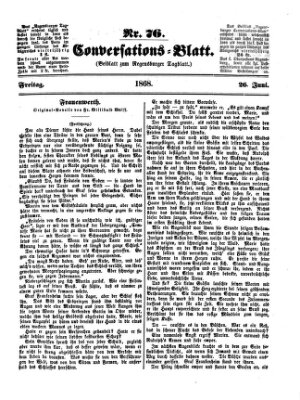 Regensburger Conversations-Blatt (Regensburger Tagblatt) Freitag 26. Juni 1868