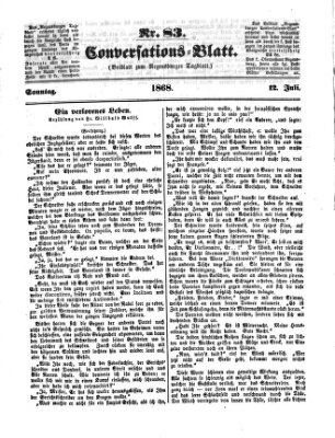 Regensburger Conversations-Blatt (Regensburger Tagblatt) Sonntag 12. Juli 1868