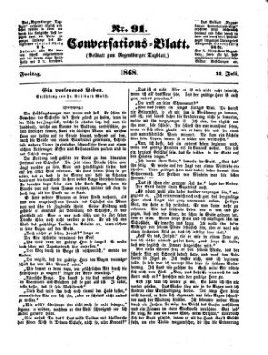 Regensburger Conversations-Blatt (Regensburger Tagblatt) Freitag 31. Juli 1868