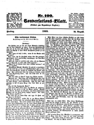 Regensburger Conversations-Blatt (Regensburger Tagblatt) Freitag 21. August 1868