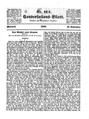 Regensburger Conversations-Blatt (Regensburger Tagblatt) Mittwoch 23. September 1868