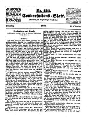 Regensburger Conversations-Blatt (Regensburger Tagblatt) Sonntag 18. Oktober 1868