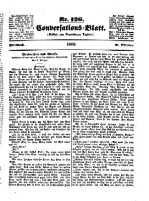 Regensburger Conversations-Blatt (Regensburger Tagblatt) Mittwoch 21. Oktober 1868