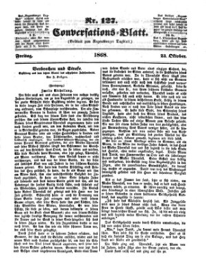 Regensburger Conversations-Blatt (Regensburger Tagblatt) Freitag 23. Oktober 1868