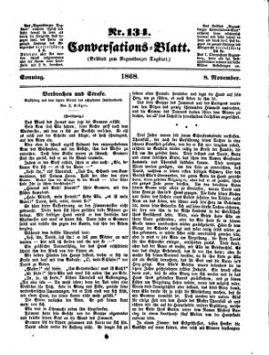 Regensburger Conversations-Blatt (Regensburger Tagblatt) Sonntag 8. November 1868