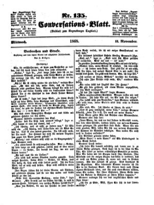 Regensburger Conversations-Blatt (Regensburger Tagblatt) Mittwoch 11. November 1868