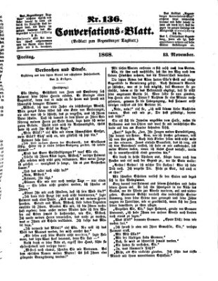 Regensburger Conversations-Blatt (Regensburger Tagblatt) Freitag 13. November 1868