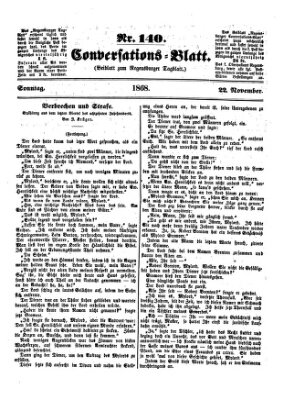 Regensburger Conversations-Blatt (Regensburger Tagblatt) Sonntag 22. November 1868