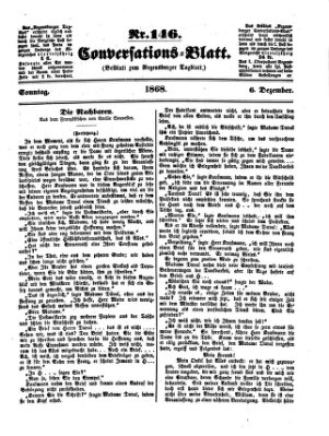 Regensburger Conversations-Blatt (Regensburger Tagblatt) Sonntag 6. Dezember 1868