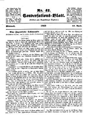 Regensburger Conversations-Blatt (Regensburger Tagblatt) Mittwoch 21. April 1869