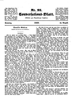 Regensburger Conversations-Blatt (Regensburger Tagblatt) Sonntag 15. August 1869