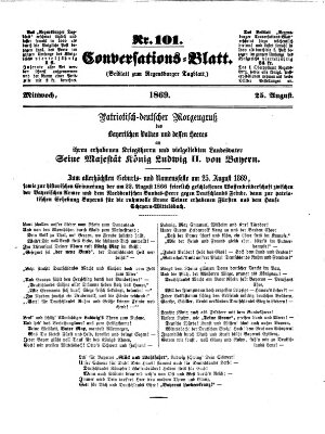 Regensburger Conversations-Blatt (Regensburger Tagblatt) Mittwoch 25. August 1869