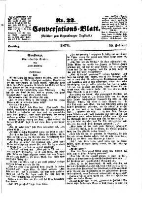 Regensburger Conversations-Blatt (Regensburger Tagblatt) Sonntag 20. Februar 1870