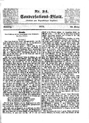 Regensburger Conversations-Blatt (Regensburger Tagblatt) Sonntag 20. März 1870