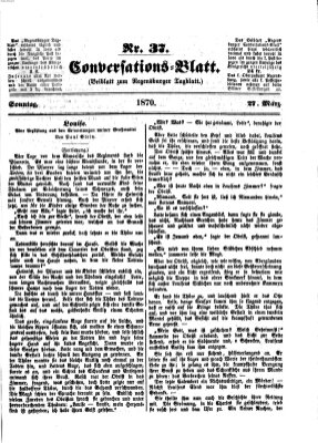 Regensburger Conversations-Blatt (Regensburger Tagblatt) Sonntag 27. März 1870