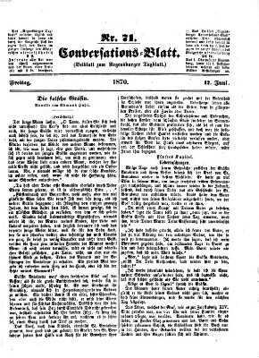 Regensburger Conversations-Blatt (Regensburger Tagblatt) Freitag 17. Juni 1870