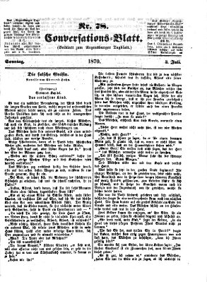 Regensburger Conversations-Blatt (Regensburger Tagblatt) Sonntag 3. Juli 1870