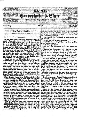 Regensburger Conversations-Blatt (Regensburger Tagblatt) Sonntag 17. Juli 1870