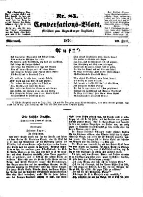 Regensburger Conversations-Blatt (Regensburger Tagblatt) Mittwoch 20. Juli 1870
