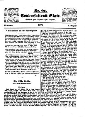 Regensburger Conversations-Blatt (Regensburger Tagblatt) Mittwoch 3. August 1870