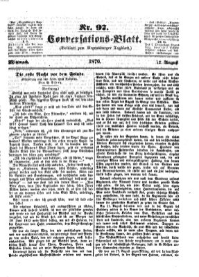 Regensburger Conversations-Blatt (Regensburger Tagblatt) Mittwoch 17. August 1870