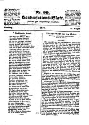 Regensburger Conversations-Blatt (Regensburger Tagblatt) Sonntag 21. August 1870