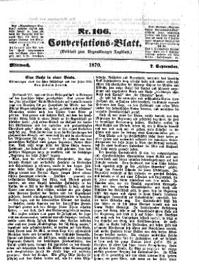 Regensburger Conversations-Blatt (Regensburger Tagblatt) Mittwoch 7. September 1870