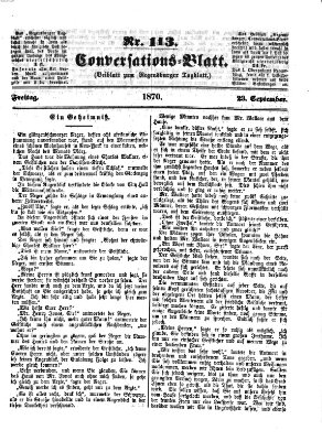 Regensburger Conversations-Blatt (Regensburger Tagblatt) Freitag 23. September 1870