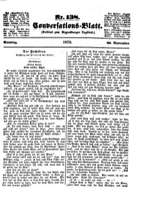 Regensburger Conversations-Blatt (Regensburger Tagblatt) Sonntag 20. November 1870